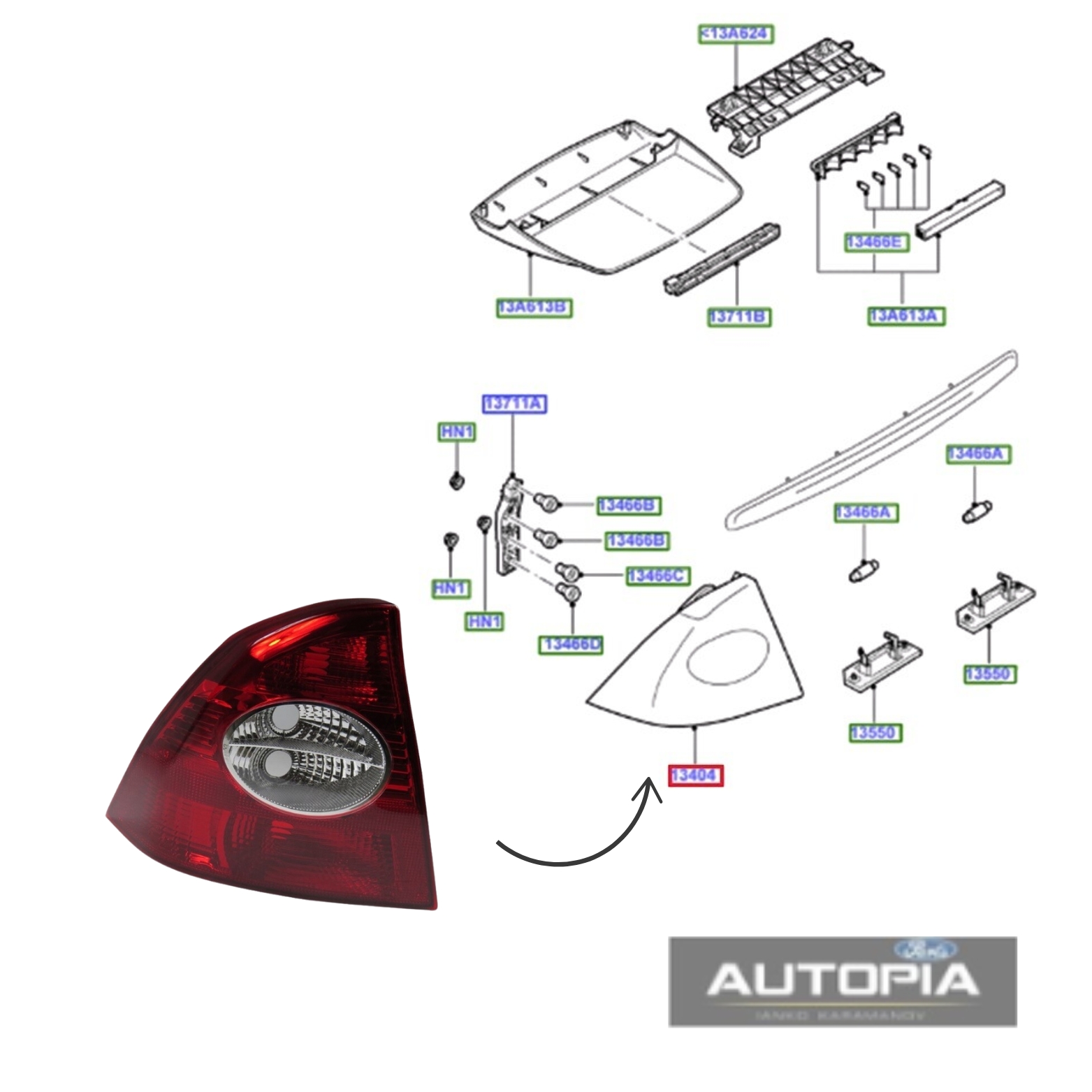 СТОП (L) FOCUS SEDAN 05-